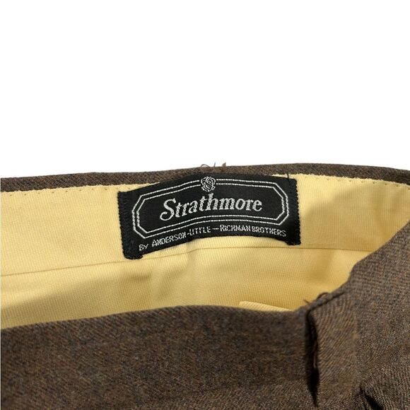 40x26 Vintage 100% Pure Wool Strathmore by Anderson Little Brown Dress Pants - Picture 4 of 10